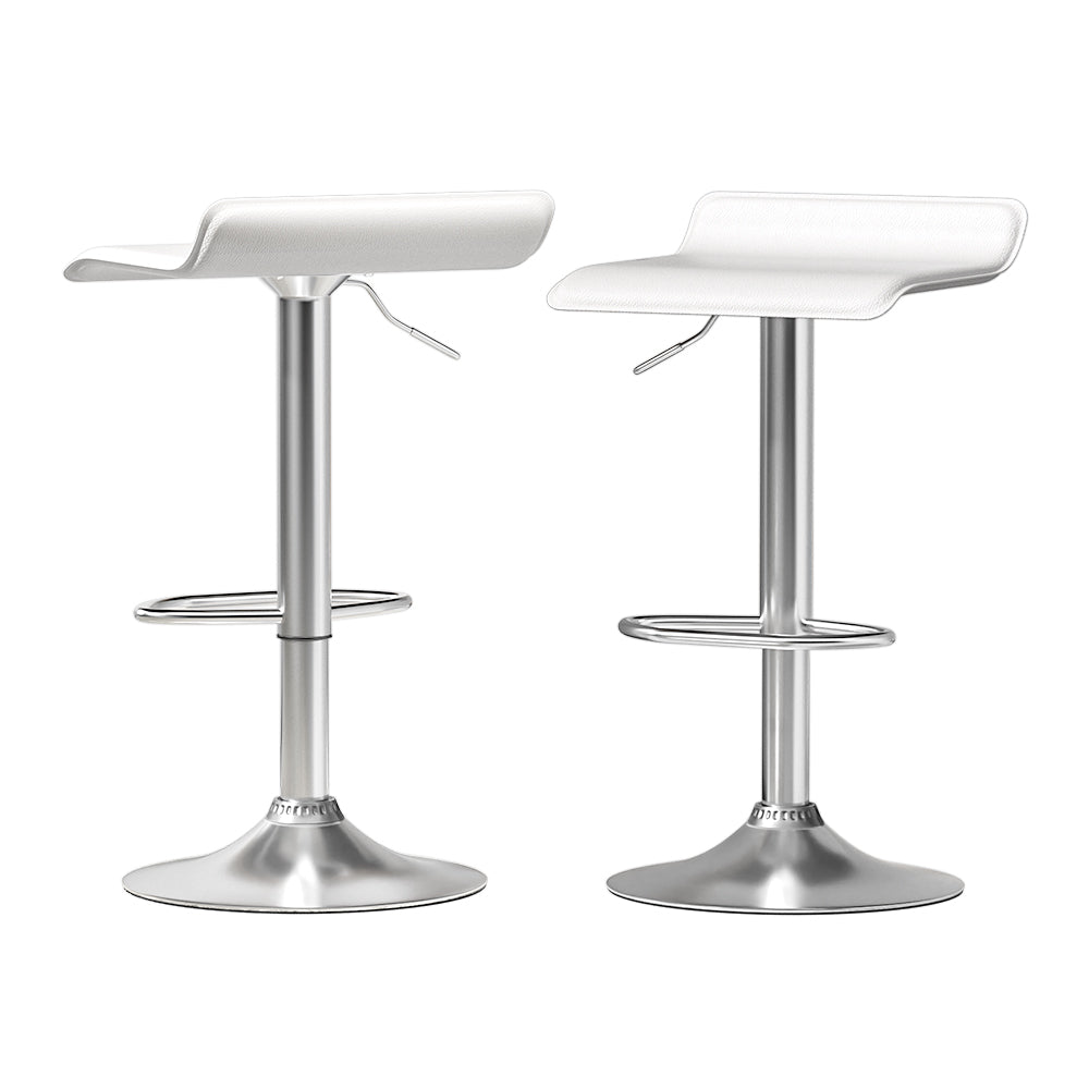 Artiss 2x Bar Stools Faux Leather Chair White-Furniture &gt; Bar Stools &amp; Chairs-PEROZ Accessories