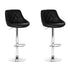 Artiss 2x Bar Stools Leather Padded Gas Lift Stool Black-Furniture > Bar Stools & Chairs-PEROZ Accessories
