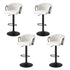 Artiss Bar Stool x4 Kitchen Dining Chair Counter Gaslift Woven Velvet Ivory-Furniture > Bar Stools & Chairs > Table & Bar Stools-PEROZ Accessories