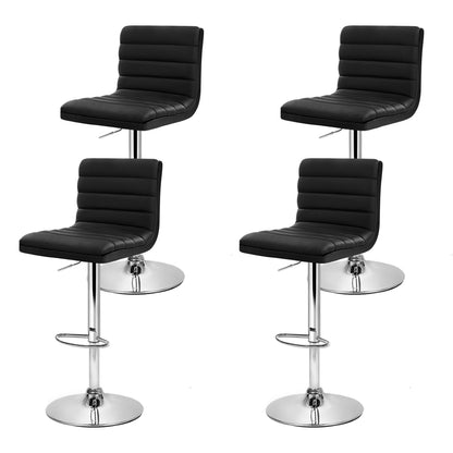 Artiss 4x Bar Stools Padded Leather Gas Lift Black-Bar Stools-PEROZ Accessories