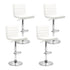 Artiss 4x Bar Stools Padded Leather Gas Lift White-Bar Stools-PEROZ Accessories