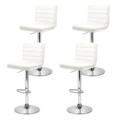 Artiss 4x Bar Stools Padded Leather Gas Lift White-Bar Stools-PEROZ Accessories