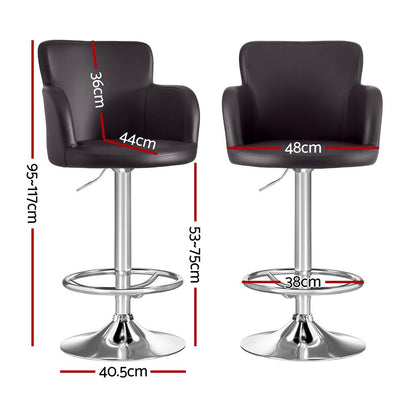 Artiss 3x Bar Stools Counter Chairs Swivel Adjustable Tub PU Leather Brown-Furniture > Bar Stools &amp; Chairs > Table &amp; Bar Stools-PEROZ Accessories