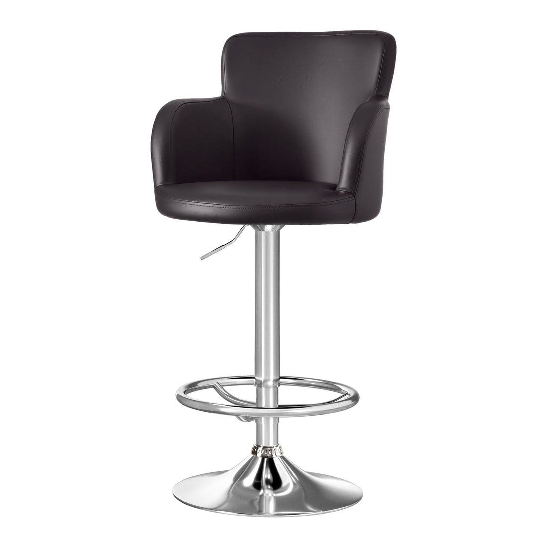 Artiss 4x Bar Stools Swivel Kitchen Chairs Gas Lift Adjustable PU Leather Brown-Furniture > Bar Stools &amp; Chairs > Table &amp; Bar Stools-PEROZ Accessories