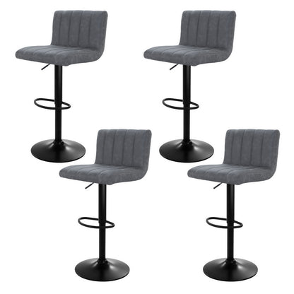Artiss 4x Bar Stools Vintage Leather Gas Lift Grey-Furniture &gt; Bar Stools &amp; Chairs &gt; Massage Chairs-PEROZ Accessories