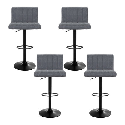 Artiss 4x Bar Stools Vintage Leather Gas Lift Grey-Furniture &gt; Bar Stools &amp; Chairs &gt; Massage Chairs-PEROZ Accessories