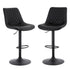 Artiss 2x Bar Stools Kitchen Swivel Gas Lift Counter Chair Diamond Leather Black-Furniture > Bar Stools & Chairs > Table & Bar Stools-PEROZ Accessories
