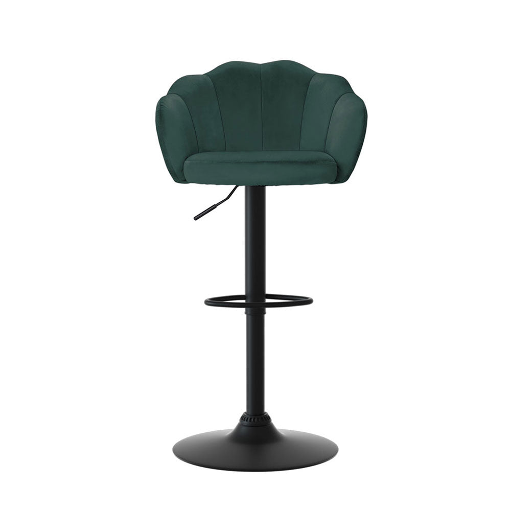 Artiss 4x Bar Stools Gas Lift Velvet Green-Furniture &gt; Bar Stools &amp; Chairs &gt; Table &amp; Bar Stools-PEROZ Accessories