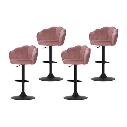 Artiss 4x Bar Stools Gas Lift Velvet Pink-Furniture &gt; Bar Stools &amp; Chairs &gt; Table &amp; Bar Stools-PEROZ Accessories