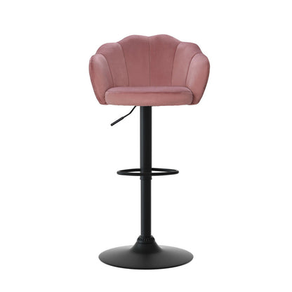 Artiss 4x Bar Stools Gas Lift Velvet Pink-Furniture &gt; Bar Stools &amp; Chairs &gt; Table &amp; Bar Stools-PEROZ Accessories