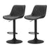 Artiss 2x Bar Stools Gas Lift Vintage Leather Black-Bar Stools-PEROZ Accessories