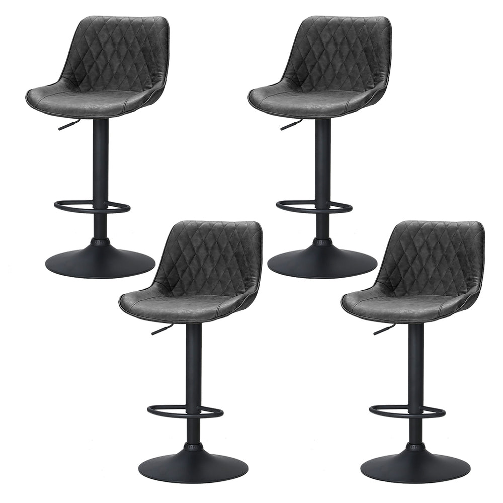 Artiss 4x Bar Stools Gas Lift Vintage Leather Black-Furniture &gt; Bar Stools &amp; Chairs &gt; Massage Chairs-PEROZ Accessories