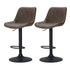 Artiss 2x Bar Stools Gas Lift Vintage Leather Brown-Bar Stools-PEROZ Accessories