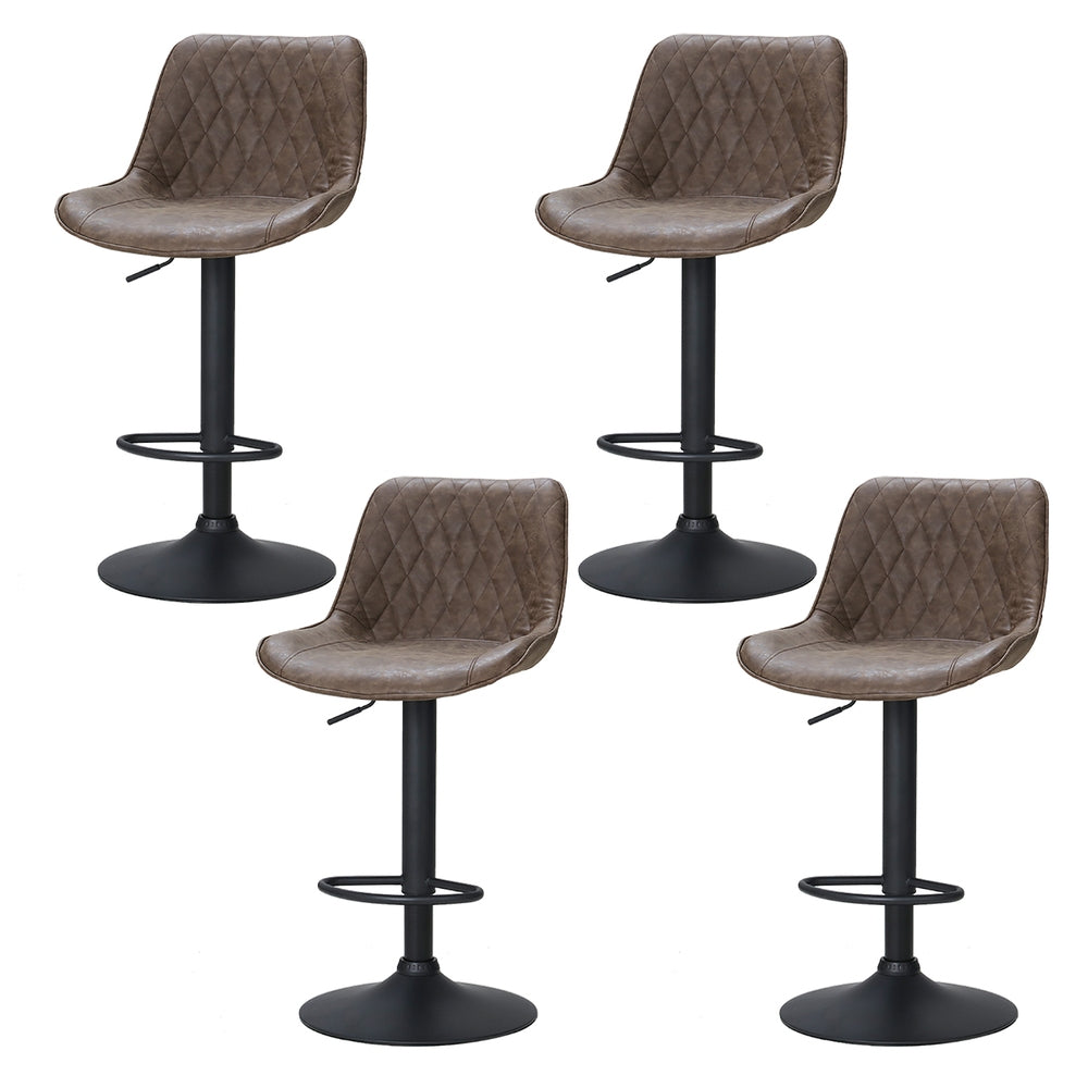 Artiss 4x Bar Stools Gas Lift Vintage Leather Brown-Furniture &gt; Bar Stools &amp; Chairs &gt; Massage Chairs-PEROZ Accessories