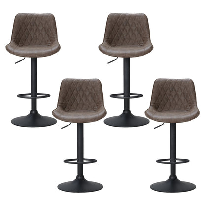 Artiss 4x Bar Stools Gas Lift Vintage Leather Brown-Furniture &gt; Bar Stools &amp; Chairs &gt; Massage Chairs-PEROZ Accessories