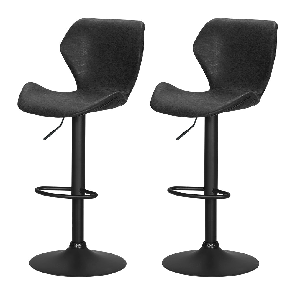 Artiss Bar Stools Kitchen Counter Stools Swivel Gas Lift Vintage Chairs Black x2-Furniture &gt; Bar Stools &amp; Chairs-PEROZ Accessories