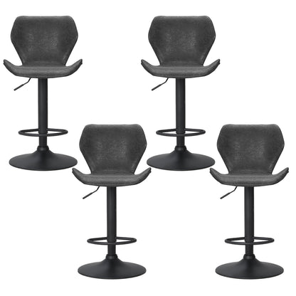 Artiss 4x Bar Stools Vintage Leather Gas Lift Black-Furniture &gt; Bar Stools &amp; Chairs &gt; Massage Chairs-PEROZ Accessories