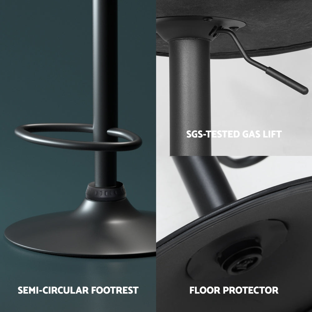 Artiss 4x Bar Stools Vintage Leather Gas Lift Black-Furniture &gt; Bar Stools &amp; Chairs &gt; Massage Chairs-PEROZ Accessories