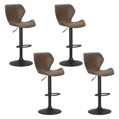 Artiss 4x Bar Stools Vintage Leather Gas Lift Brown-Furniture &gt; Bar Stools &amp; Chairs &gt; Massage Chairs-PEROZ Accessories