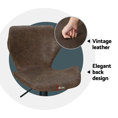 Artiss 4x Bar Stools Vintage Leather Gas Lift Brown-Furniture &gt; Bar Stools &amp; Chairs &gt; Massage Chairs-PEROZ Accessories
