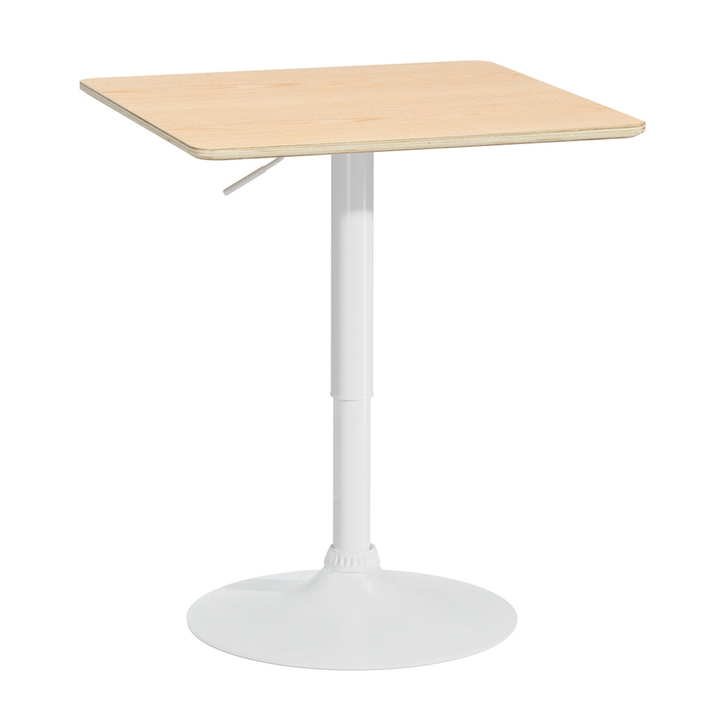 Artiss Bar Table Swivel Base Gas Lift Counter Dining Table 60CM Square Pine-Furniture &gt; Dining-PEROZ Accessories