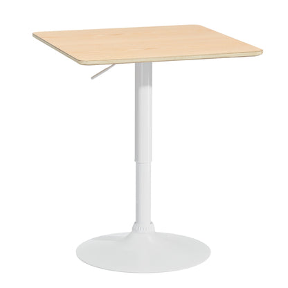 Artiss Bar Table Swivel Base Gas Lift Counter Dining Table 60CM Square Pine-Furniture &gt; Dining-PEROZ Accessories
