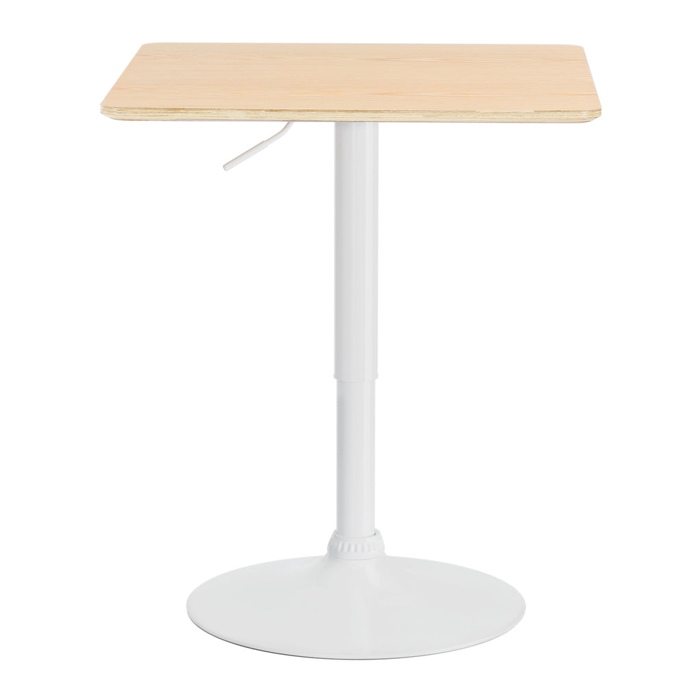 Artiss Bar Table Swivel Base Gas Lift Counter Dining Table 60CM Square Pine-Furniture &gt; Dining-PEROZ Accessories