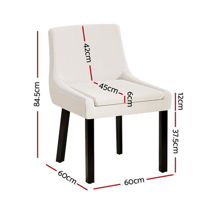 Artiss Dining Chairs Set of 2 Corduroy Wooden Beige-Furniture &gt; Bar Stools &amp; Chairs-PEROZ Accessories