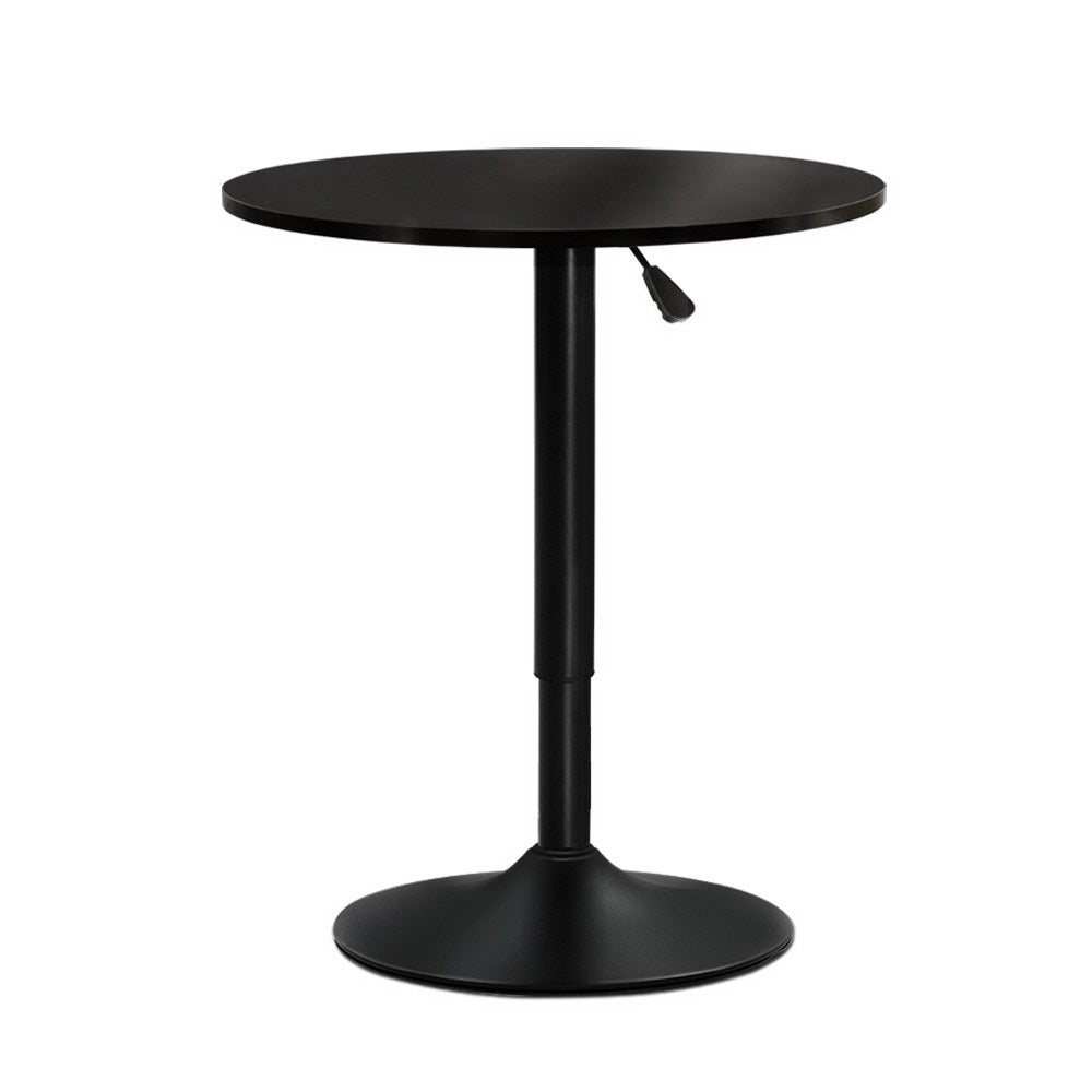 Artiss Bar Table Gas Lift Round Black-Bar Tables-PEROZ Accessories
