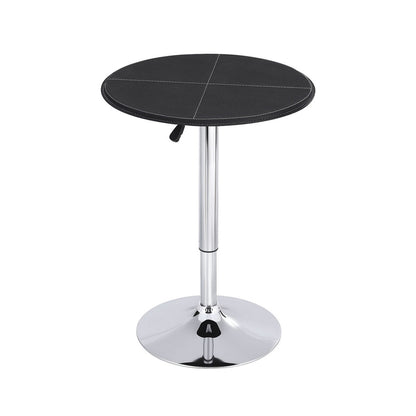 Artiss Bar Table Round Swivel Height Adjustable 62cm Modern PVC Leather Black-Furniture &gt; Bar Stools &amp; Chairs &gt; Table &amp; Bar Stools-PEROZ Accessories