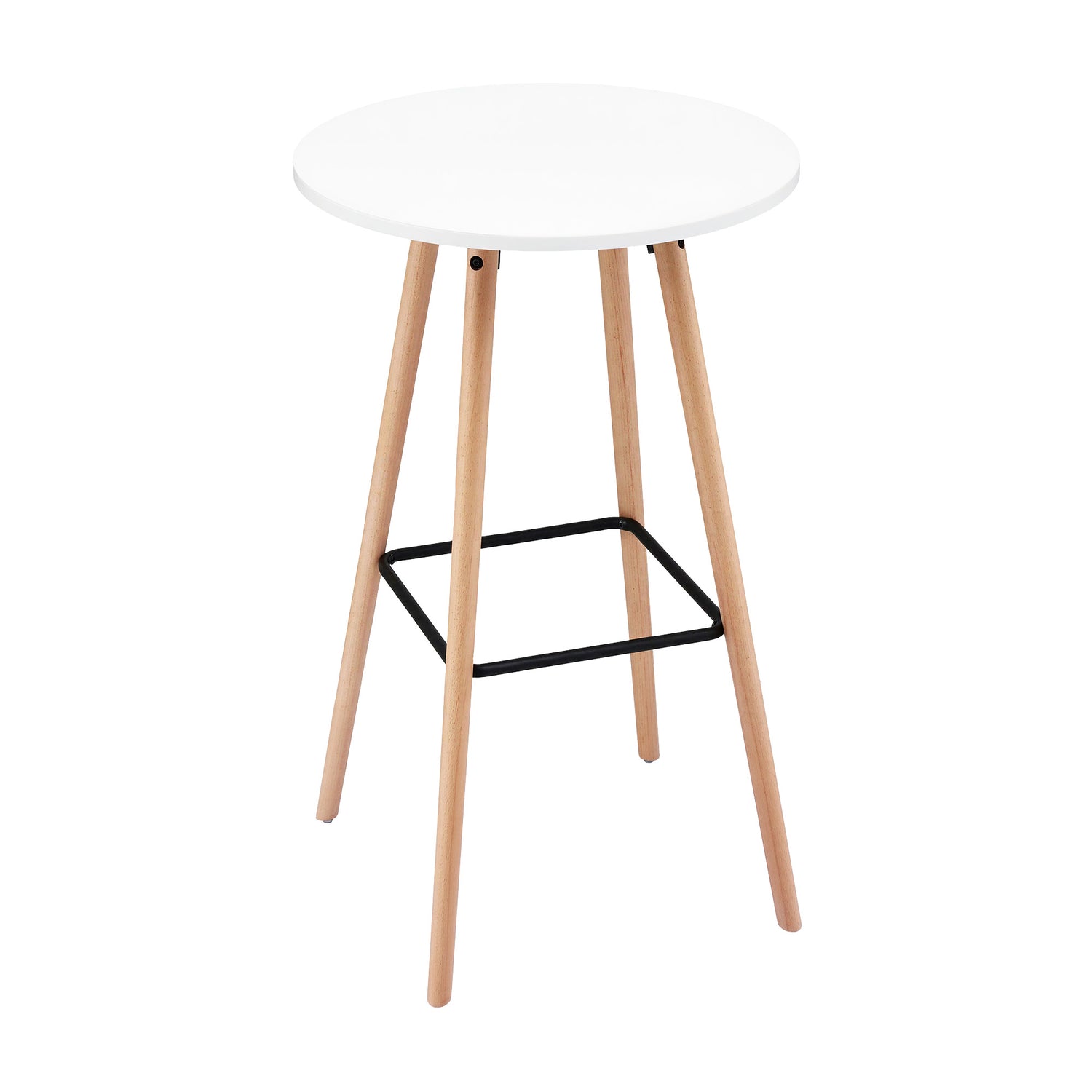 Artiss Bar Table Round Counter Kitchen Dining Desk Pub 98cm Height Wood White-Furniture > Living Room > Coffee Tables-PEROZ Accessories