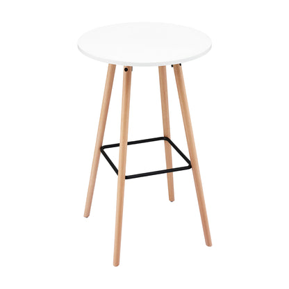 Artiss Bar Table Round Counter Kitchen Dining Desk Pub 98cm Height Wood White-Furniture > Living Room > Coffee Tables-PEROZ Accessories