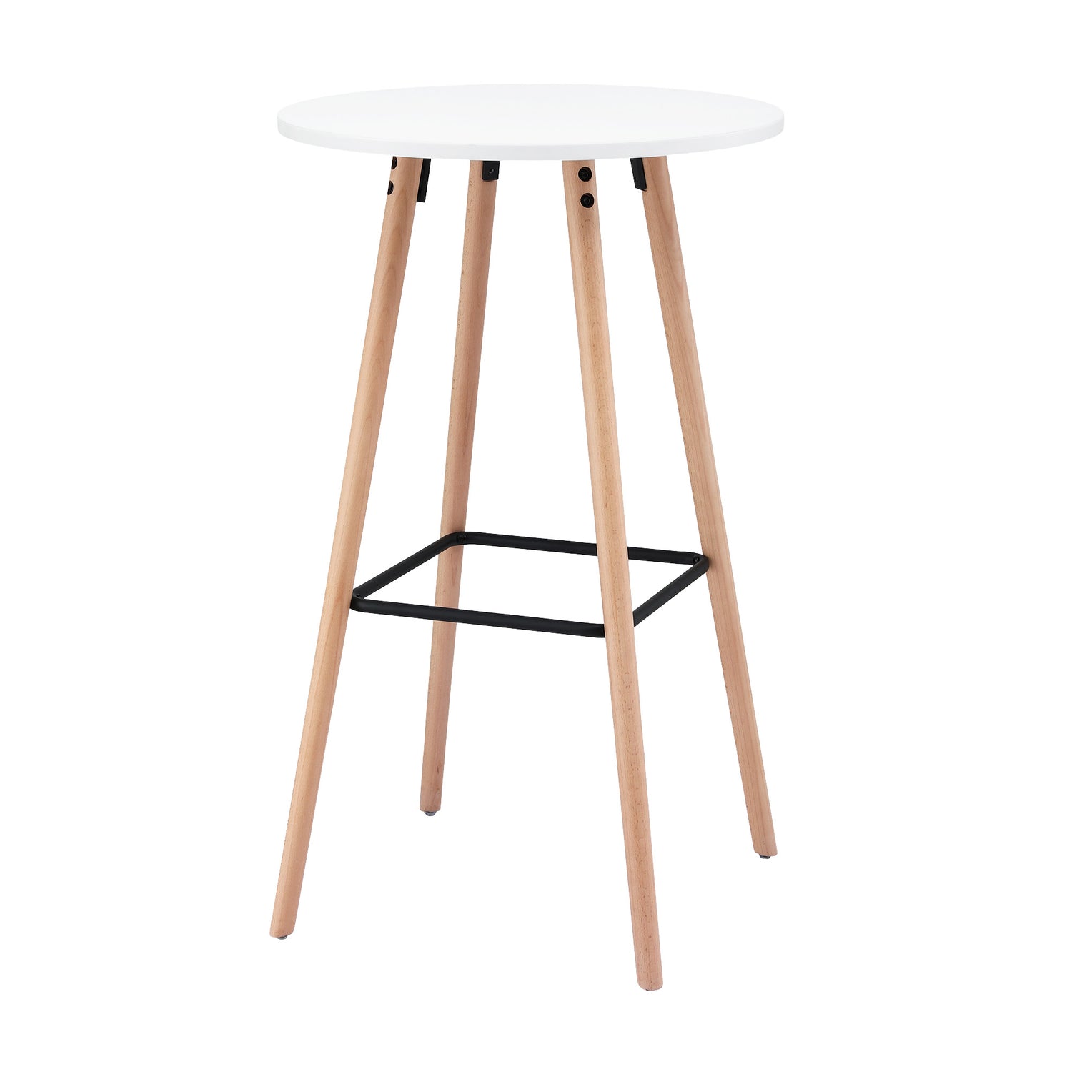 Artiss Bar Table Round Counter Kitchen Dining Desk Pub 98cm Height Wood White-Furniture > Living Room > Coffee Tables-PEROZ Accessories