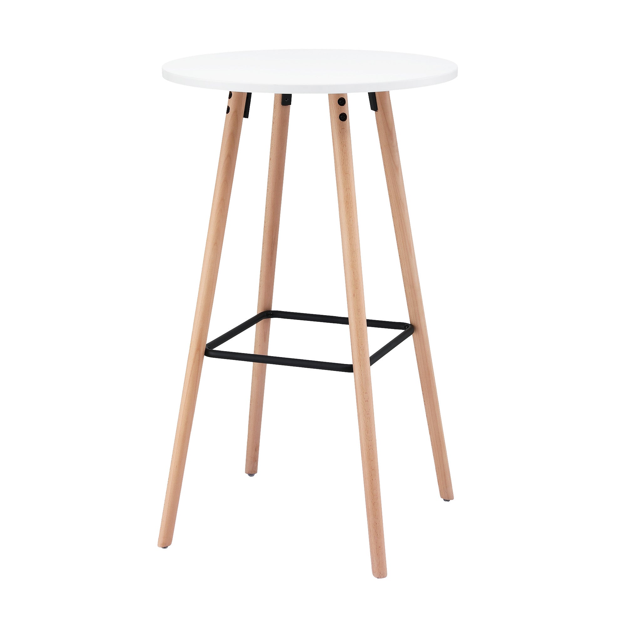 Artiss Bar Table Round Counter Kitchen Dining Desk Pub 98cm Height Wood White-Furniture > Living Room > Coffee Tables-PEROZ Accessories