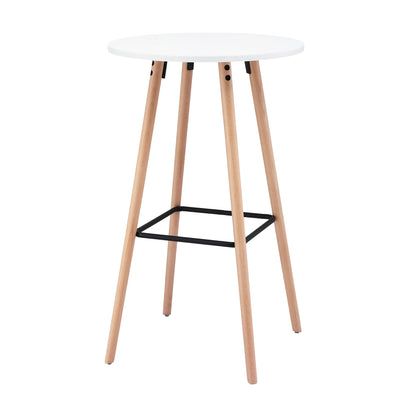 Artiss Bar Table Round Counter Kitchen Dining Desk Pub 98cm Height Wood White-Furniture > Living Room > Coffee Tables-PEROZ Accessories