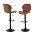 Artiss 2x Bar Stools Kitchen Swivel Gas Lift Counter Chair Shell Leather Brown-Furniture > Bar Stools & Chairs > Table & Bar Stools-PEROZ Accessories
