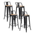 Artiss 4x Bar Stools Kitchen Counter High Chair Dining Stackable Metal Black-Furniture > Bar Stools & Chairs > Table & Bar Stools-PEROZ Accessories