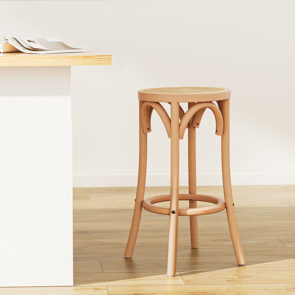 Artiss Bar Stool Rattan Seat Wooden-Furniture &gt; Bar Stools &amp; Chairs-PEROZ Accessories