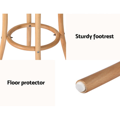 Artiss 2x Bar Stoosl Rattan Seat Wooden-Furniture &gt; Bar Stools &amp; Chairs-PEROZ Accessories