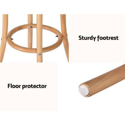 Artiss Bar Stools Set of 3 Kitchen Wooden Bar Stool Dining Chair 65cm