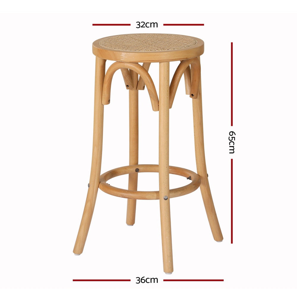 Artiss 4x Bar Stoosl Rattan Seat Wooden-Furniture &gt; Bar Stools &amp; Chairs &gt; Massage Chairs-PEROZ Accessories
