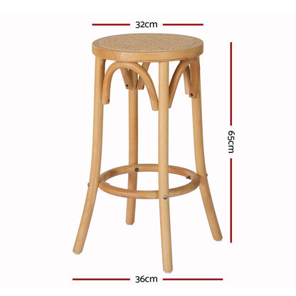 Artiss 4x Bar Stoosl Rattan Seat Wooden-Furniture &gt; Bar Stools &amp; Chairs &gt; Massage Chairs-PEROZ Accessories