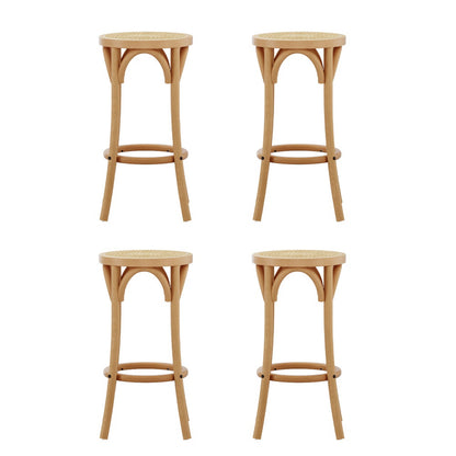 Artiss 4x Bar Stoosl Rattan Seat Wooden-Furniture &gt; Bar Stools &amp; Chairs &gt; Massage Chairs-PEROZ Accessories