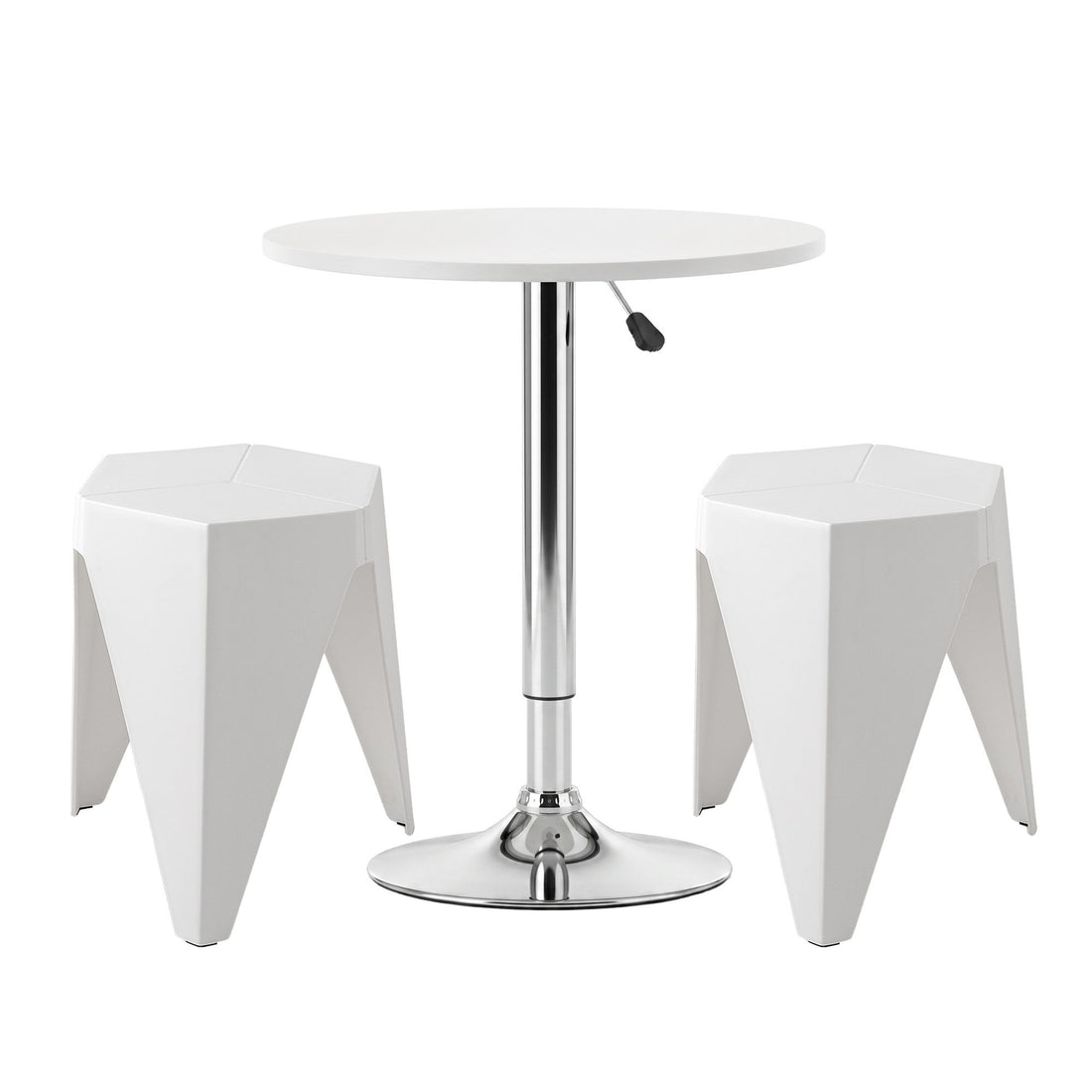 Artiss Bar Stools and Table Set 3PCS Dining Desk Kitchen Chairs Cafe Pub White-Furniture > Bar Stools &amp; Chairs > Table &amp; Bar Stools-PEROZ Accessories