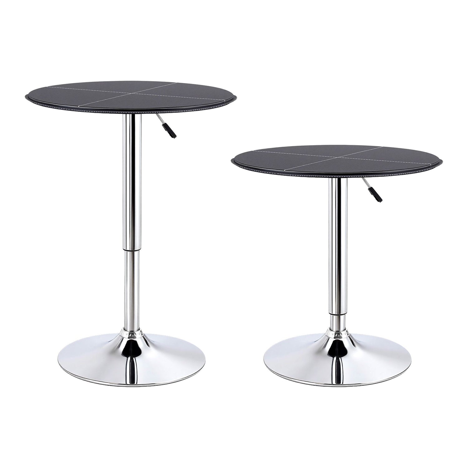 Artiss Bar Stools and Table Set 3PCS Dining Desk Kitchen Chair PVC Leather Black