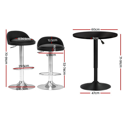 Artiss Bar Table and Stools Set Dining Desk Kitchen Chairs Cafe Pub-Furniture &gt; Bar Stools &amp; Chairs &gt; Table &amp; Bar Stools-PEROZ Accessories