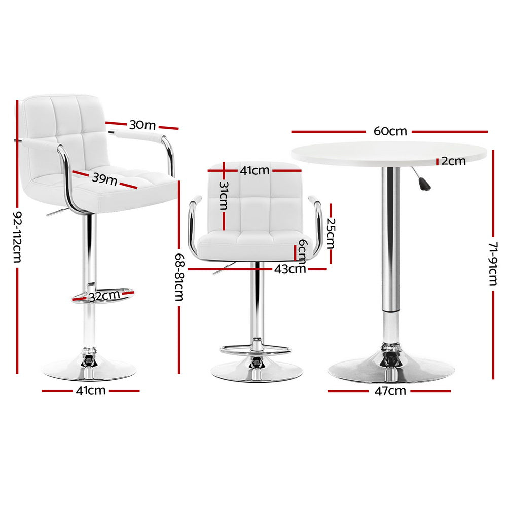 Artiss Bar Table and Stools Set Dining Desk Kitchen Chairs Cafe Pub-Furniture &gt; Bar Stools &amp; Chairs &gt; Table &amp; Bar Stools-PEROZ Accessories