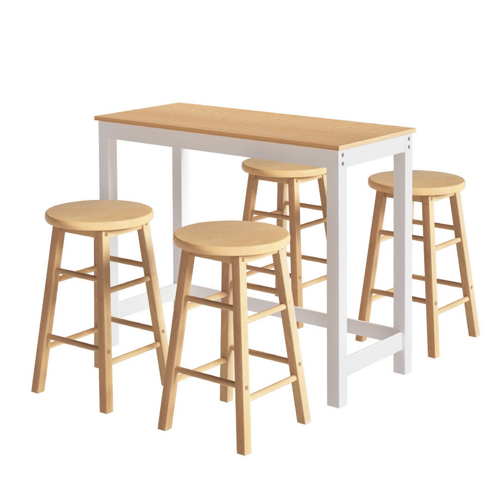 Artiss Bar Table and Stools Set Dining Desk Kitchen Chairs Cafe Pub-Furniture &gt; Bar Stools &amp; Chairs &gt; Table &amp; Bar Stools-PEROZ Accessories