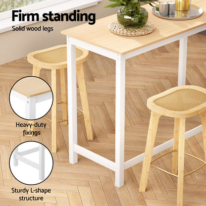Artiss Bar Table and Stools Set Dining Desk Kitchen Chairs Cafe Pub-Furniture &gt; Bar Stools &amp; Chairs &gt; Table &amp; Bar Stools-PEROZ Accessories