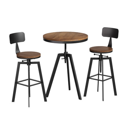 Artiss Bar Table and Stools Set Dining Desk Industrial Kitchen Chairs Cafe Pub-Furniture &gt; Bar Stools &amp; Chairs &gt; Table &amp; Bar Stools-PEROZ Accessories